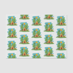 Cute Camping, Hiking and Nature Outdoors Tissue Paper