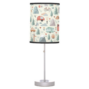 Cute Camping, Hiking, Ourdoors and Nature Theme Table Lamp