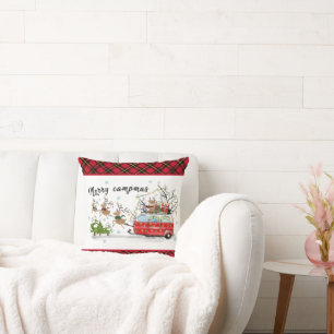 cute Camping lovers Christmas  Throw Pillow