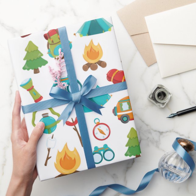 Cute Camping pattern party wrap Wrapping Paper (Gifting)