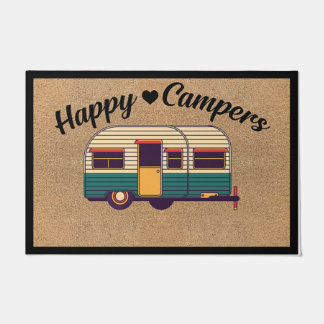 Cute Camping Quotes Rug, Happy Campers Doormat