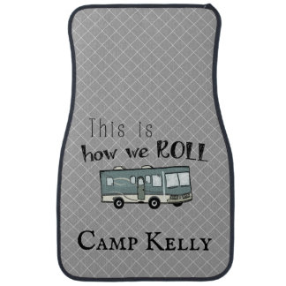 Cute Camping RV "This is How We Roll" Personalized Car Floor Mat