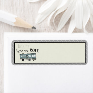 Cute Camping RV "This is How We Roll" Personalized Label