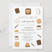 Cute Camping S'Mores Bonfire Birthday Party Invitation (Front)