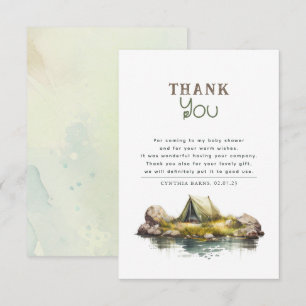 Cute Camping Themed Baby Shower Thank You Card