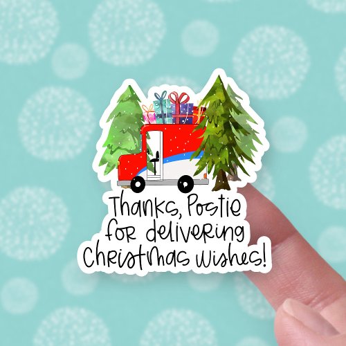 Cute Canada Postal Worker Thanks Christmas Truck Sticker