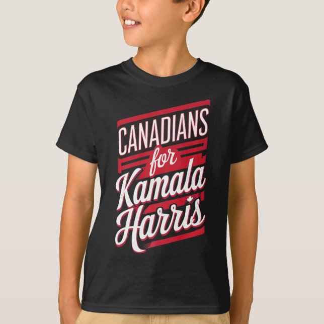 Cute Canadian Girls For Kamala Harris Canada Cat L T-Shirt (Front)