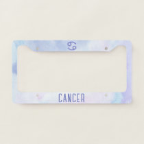 Cute Cancer Astrology Sign Purple License Plate Frame