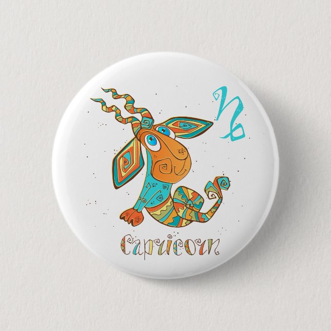 Cute Cancer Capricorn Button (Front)