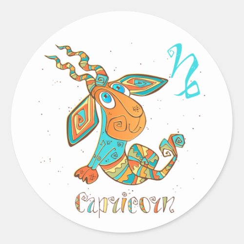 Cute Cancer Capricorn Classic Round Sticker