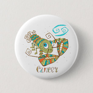 Cute Cancer Crab Button