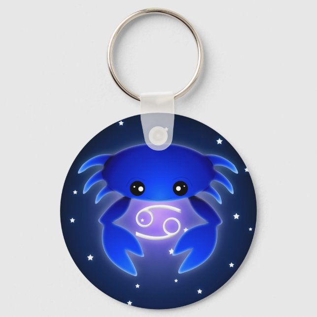 Cute Cancer Zodiac Keychain (Front)