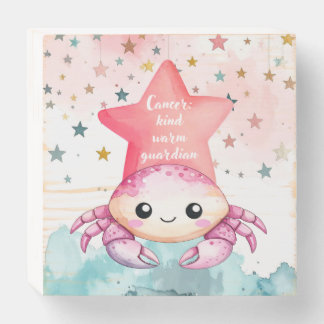 Cute Cancer Zodiac Sign Wood box wall Art for Girl