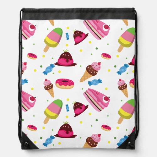 Cute candy and sweet colored pattern drawstring bag