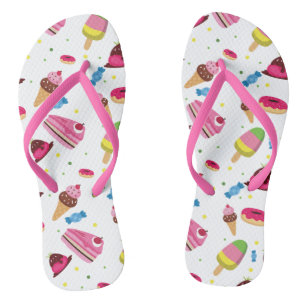Cute candy and sweet colored pattern flip flops