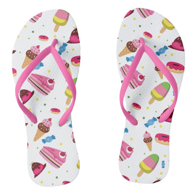 Cute candy and sweet colored pattern flip flops (Footbed)