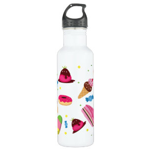 Cute candy and sweet colored pattern stainless steel water bottle