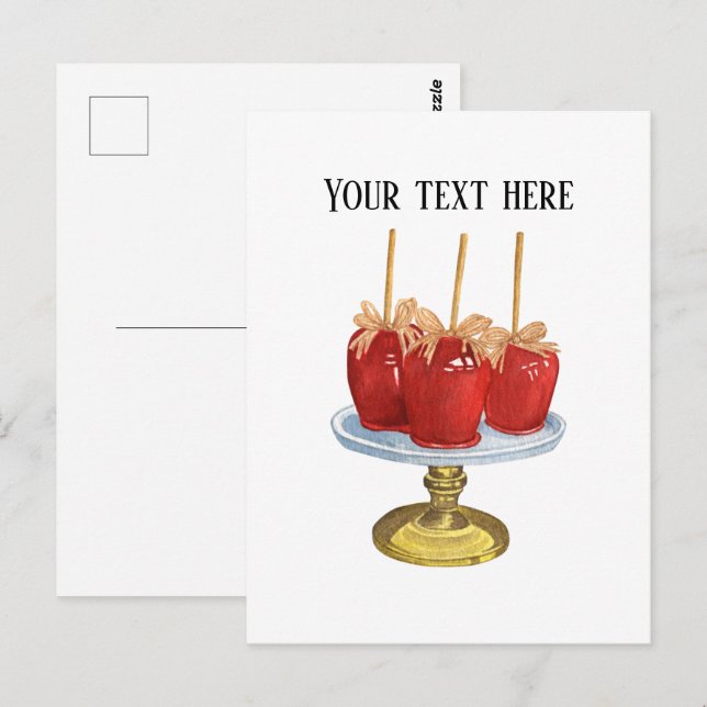 Cute candy apple vendors customizable  postcard (Front/Back)