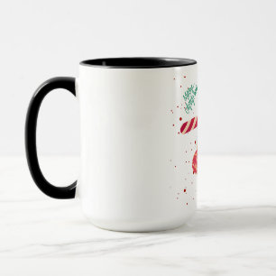 Cute Candy Cane and Christmas Ornaments Holiday Mug
