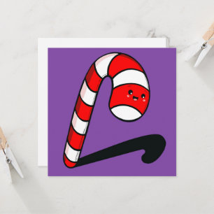 Cute Candy Cane Christmas Card