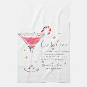 Cute Candy Cane Cocktail Recipe Kitchen Towel