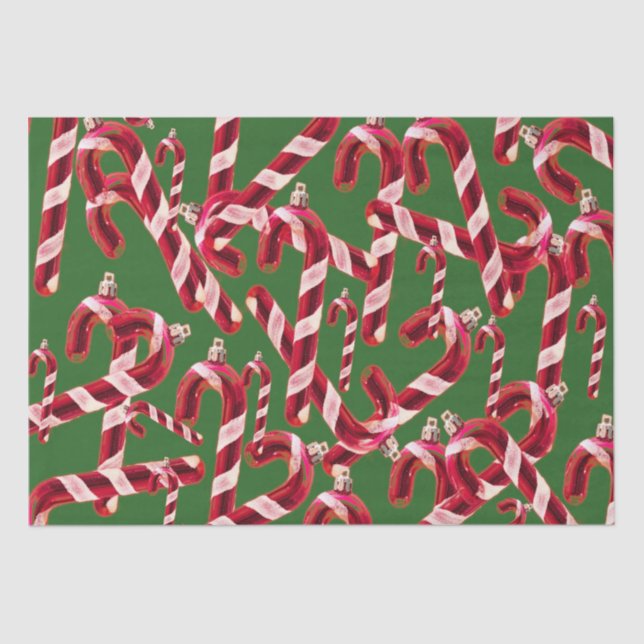 Cute Candy Cane Decoration Christmas Tissue Paper (Front)