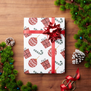 Cute Candy Cane Gift Box Christmas Wrapping Paper
