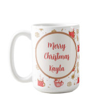 Cute Candy Cane Hot Cocoa Pattern Merry Christmas