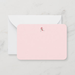 Cute Candy Cane Notecard in Pink
