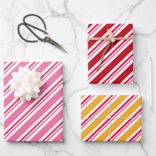 Cute Candy Cane Stripes Wrapping Paper Sheets