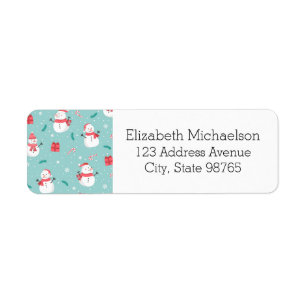 Cute Candy Canes and Snowmen Label