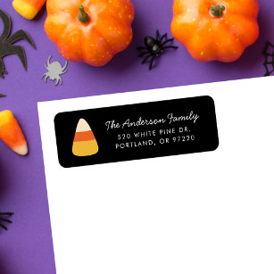 Cute Candy Corn Halloween Return Address Label