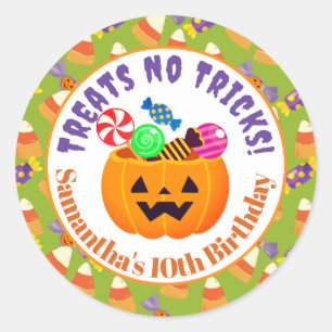 Cute Candy Corn Kids Halloween Party Pumpkin Classic Round Sticker