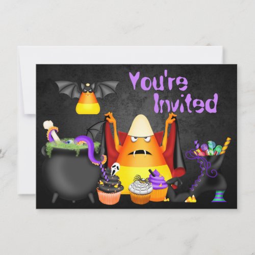 Cute Spooky Treats Halloween Birthday Party Invite