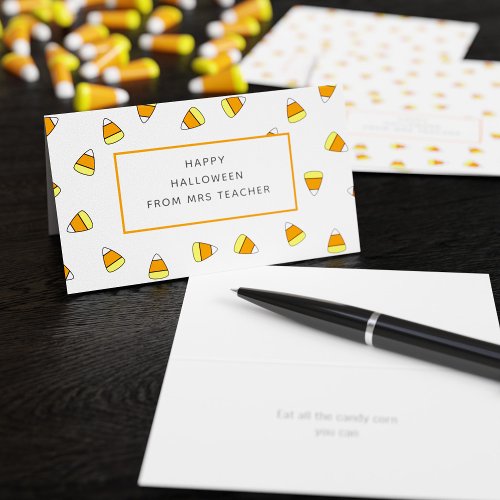 Cute Candy Corn Teacher Classroom Halloween Cards