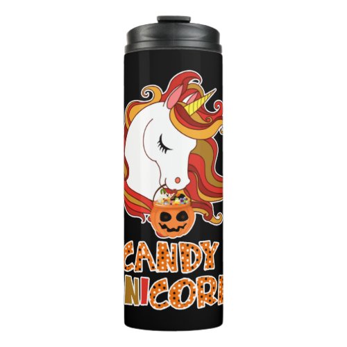 Cute Candy Corn Unicorn Halloween Costume Thermal Tumbler