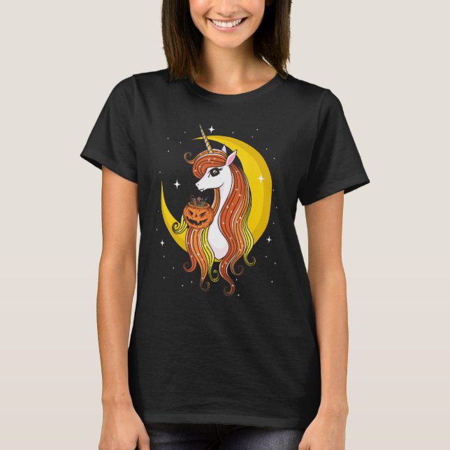 Cute Candy Corn Unicorn Halloween Top (Front)