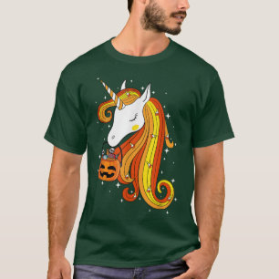 Cute Candy Corn Unicorn Halloween Top T-Shirt