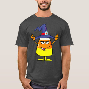Cute Candy Corn Witch Hat Halloween Costume adult1 T-Shirt