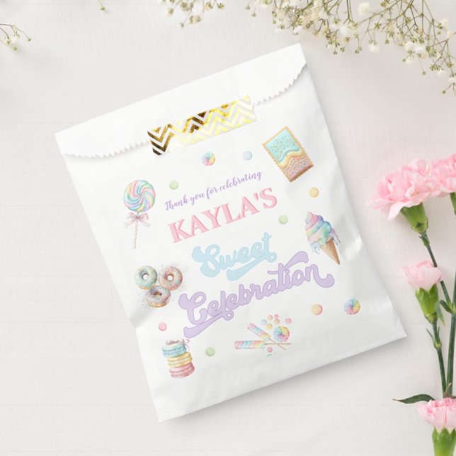 Cute Candy Land Sweet Pastel Birthday Favor Bags (Sealed)