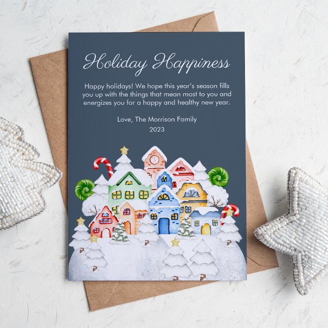 Cute Candy Neighborhood Christmas Flat  Holiday Card (Creator Uploaded)