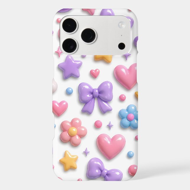 Cute Candy Pastel Icons Pattern Iphone Case (Back)