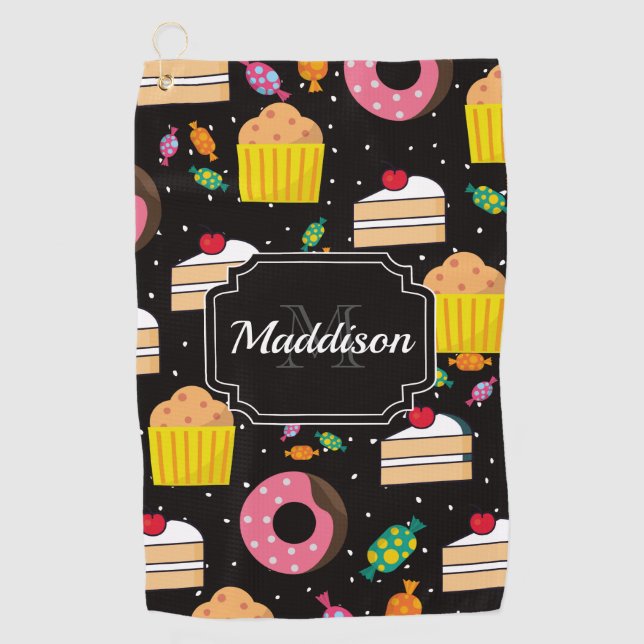 Cute Candy Pattern Golf Towel (Front)