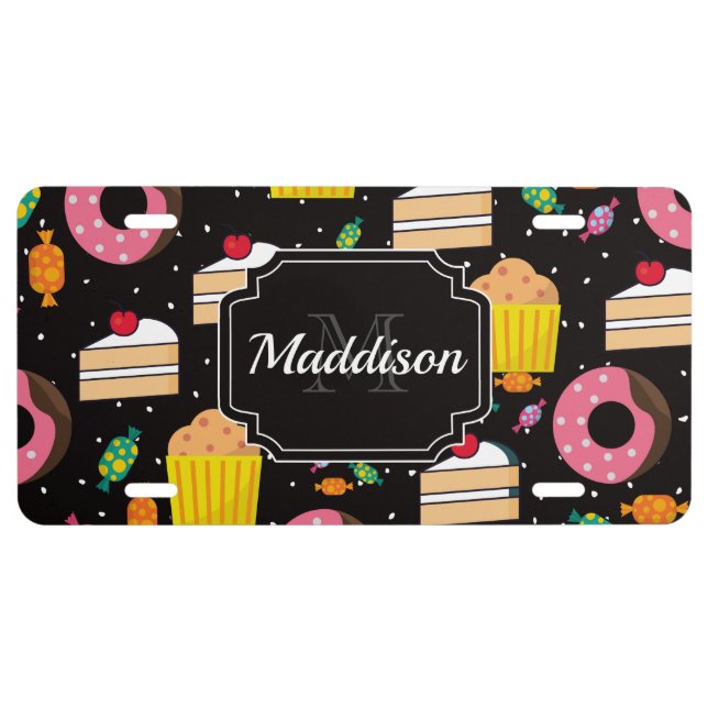 Cute Candy Pattern License Plate (Front)