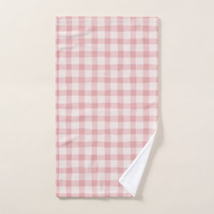 Cute candy pink pastel plaid  hand towel 