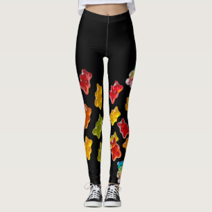 Cute Candy Print Colorful Gummy Bear Leggings