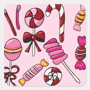 Cute Candy Square Sticker