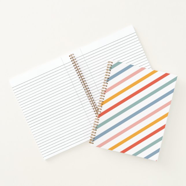 Cute Candy Striped Diagonal Notebook (Inside)