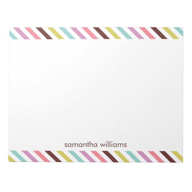 Cute Candy Stripes Notepad (Front)