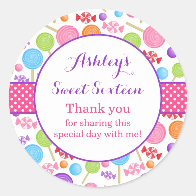 Birthday Fun Game Sweet 16th Design 10 x Personalised Scratch Card 